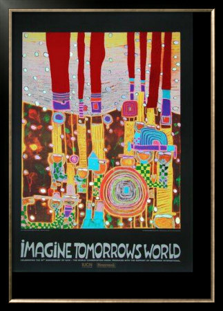 Imagine Tomorrows World (Orange) by Friedensreich Hundertwasser Pricing Limited Edition Print image
