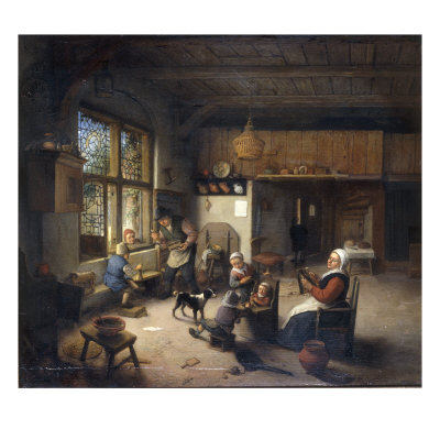 A Peasant Family In An Interior by Adriaen Van Ostade Pricing Limited Edition Print image