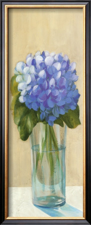 Purple Flowers In Blue Vase by David Col Pricing Limited Edition Print image