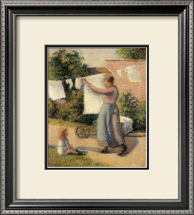 Woman Placing Her Wash by Camille Pissarro Pricing Limited Edition Print image