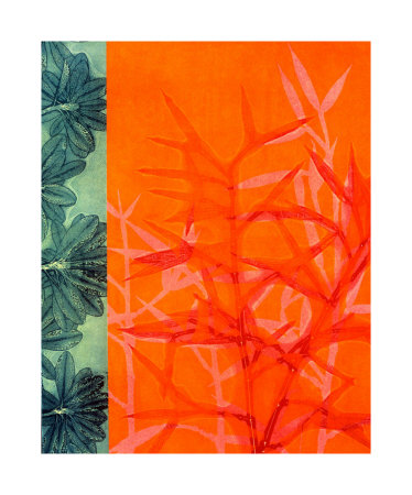Indigo With Red Bamboo by Mary Margaret Briggs Pricing Limited Edition Print image