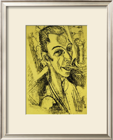 Self-Portrait With Cigarette by Ernst Ludwig Kirchner Pricing Limited Edition Print image
