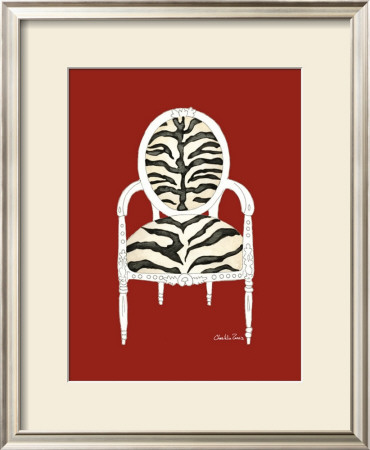 Zebra Chair On Red by Chariklia Zarris Pricing Limited Edition Print image