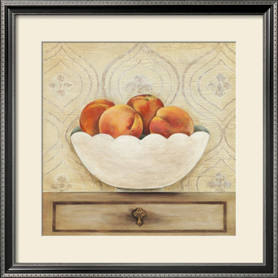 Peaches In Porcelain Bowl by Janet Brignola-Tava Pricing Limited Edition Print image