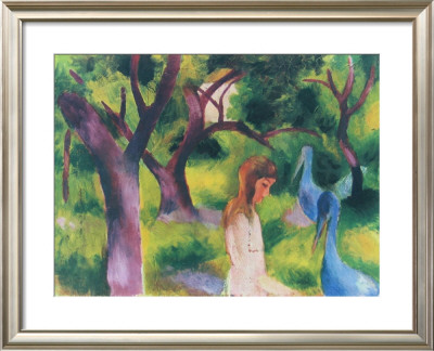 Girl With Blue Birds by Auguste Macke Pricing Limited Edition Print image