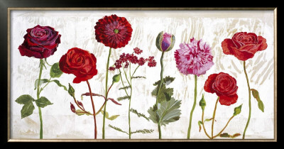 Le Jardin Aux Fleurs Rouge by Valerie Roy Pricing Limited Edition Print image