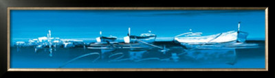 Dinghies In Blue Waters Ii by Irene Celic Pricing Limited Edition Print image