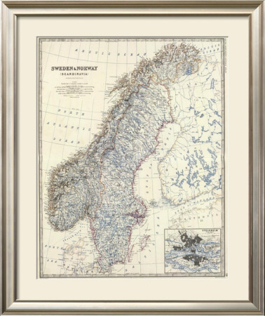 Sweden, Norway, C.1861 by Alexander Keith Johnston Pricing Limited Edition Print image