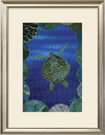 Turtle On Blue by Rogest Pricing Limited Edition Print image