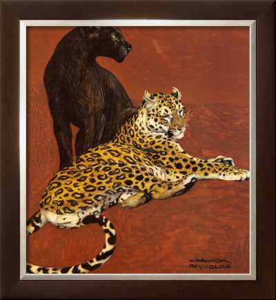 Jaguar And Black Panther by Warwick Reynolds Pricing Limited Edition Print image