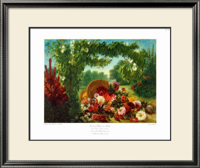 Floral Basket In A Park by Eugene Delacroix Pricing Limited Edition Print image