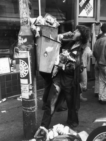 A Tramp In Camden Investigates A Lampost Bin by Shirley Baker Pricing Limited Edition Print image