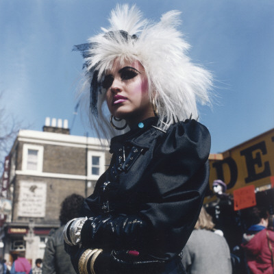 Girl Punk With White Wig In Camden, London by Shirley Baker Pricing Limited Edition Print image