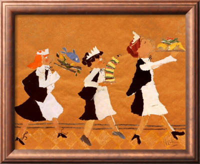 Waitresses With Entrees by Lizbeth Holstein Pricing Limited Edition Print image