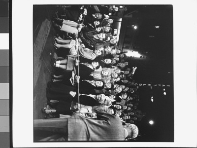 Crowd Anxiously Waiting To Observe The Arrival Of Celebrities For The 22Nd Annual Academy Awards by Ed Clark Pricing Limited Edition Print image