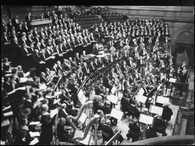 Good Overall Of Conertgebouw Philharmonic Being Conducted By Dr. Willem Mengelberg During Concert by Alfred Eisenstaedt Pricing Limited Edition Print image