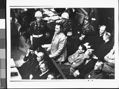 Nazi War Criminal Hermann Goering Amongst Rows Of Codefendants In Prisoners' Dock At Nuremberg by Ed Clark Pricing Limited Edition Print image