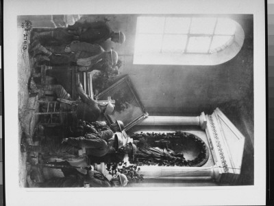 Squad Of Us Soldiers Listening To Comrade Playing Organ In Half-Wrecked Old Church, During Wwi by J.A. Marshall Pricing Limited Edition Print image