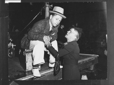 Mickey Rooney In Andy Hardy Clothes Sitting Off Movie Set, As Mom Nell Pankey Gives Advice by Peter Stackpole Pricing Limited Edition Print image