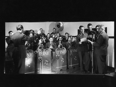 12Th Infantry Band Performing Weekly Broadcast From Studio Of Local Radio Station Wgac by Alfred Eisenstaedt Pricing Limited Edition Print image