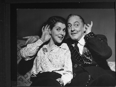 Actor John Barrymore With His Daughter Diana Demonstrating Good News Emotion by Eliot Elisofon Pricing Limited Edition Print image