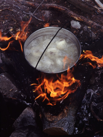 Boiling Potatoes In A Pot On A Bonfire by Bjorn Wiklander Pricing Limited Edition Print image
