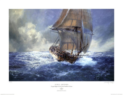 Hms Artemis by Geoff Hunt Pricing Limited Edition Print image