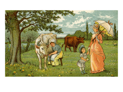 Milking Cow For Chocolate And Milk In Late 19Th Century France by Frederick Barnard Pricing Limited Edition Print image