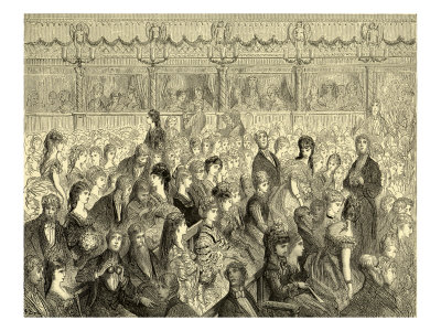 Covent Garden Opera House Stalls In London With Audience, Early 1870S by Gustave Doré Pricing Limited Edition Print image