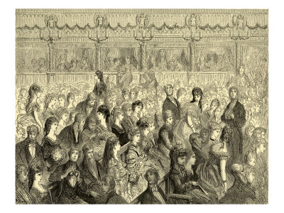 Covent Garden Opera House Stalls In London With Audience, Early 1870S by Gustave Dore Pricing Limited Edition Print image