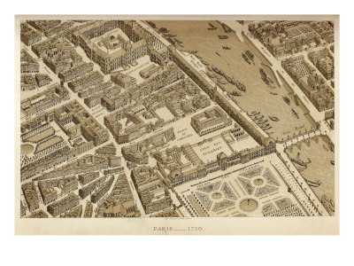 Paris Map, 1730, During Reign Of Louis Xv by Hugh Thomson Pricing Limited Edition Print image
