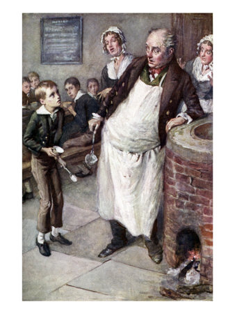 Charles Dickens - 'Oliver Twist Asks For More' by Cecil Alden Pricing Limited Edition Print image