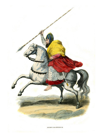 Arthur Macmurrough, King Of Leinster Irish Chieftain Riding High On His Mighty Horse by Gustave Dore Pricing Limited Edition Print image