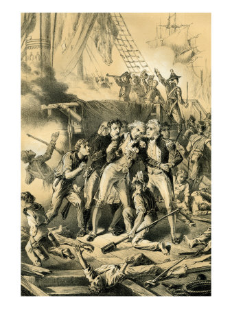 Nelson Was Injured In The Battle Of Trafalgar On The 21 October 1805 And Died Shortly After by Horace Vernet Pricing Limited Edition Print image