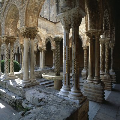 Monreale Cloister, Sicily, 12Th Century Romanesque Courtyard With Inlaid Mosaic Columns by Joe Cornish Pricing Limited Edition Print image