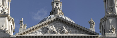 St Pauls Cathedral, City Of London, London, Upper Entrance Pediment And Statues by Richard Bryant Pricing Limited Edition Print image
