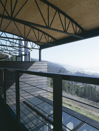 Sonoma House, Stewarts Point, California, 1990 - 1992, View From Walkway, Architect: Joan Hallberg by Alan Weintraub Pricing Limited Edition Print image