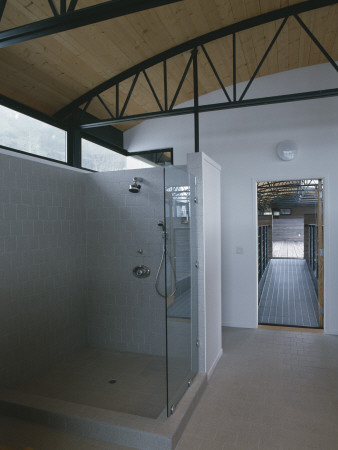 Sonoma House, Stewarts Point, California, 1990 - 1992, Shower, Architect: Joan Hallberg by Alan Weintraub Pricing Limited Edition Print image