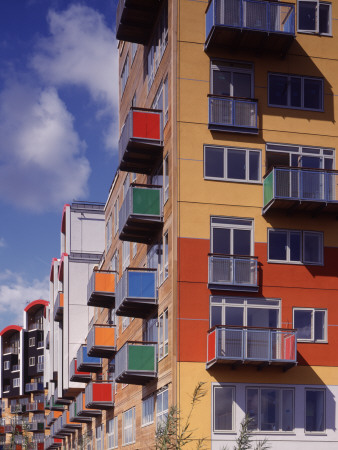 Millennium Village Phase 1A, Greenwich London, Detail Of Cladding And Balconies, Epr Architects Ltd by Charlotte Wood Pricing Limited Edition Print image