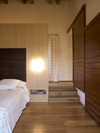 House In La Cerdanya, Girona, Bedroom With Open Sliding Door, Architect: Carles Gelp?I Arroyo by Eugeni Pons Pricing Limited Edition Print image