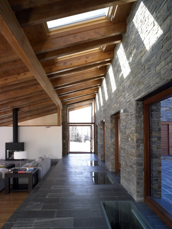 House In La Cerdanya, Girona, Rough Stone Wall And Skylights, Architect: Carlos Gelpi by Eugeni Pons Pricing Limited Edition Print image