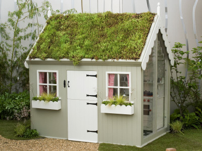 Sedums Grow On Roof Of Child S Play House, Chelsea Flower Show 2005 by Clive Nichols Pricing Limited Edition Print image