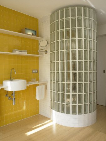 Lloret De Mar, Girona, Bathroom, With Glass Bricks, Architect: Anne Bugugnani by Eugeni Pons Pricing Limited Edition Print image
