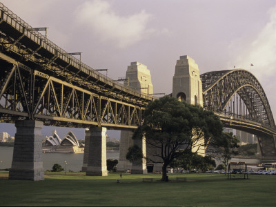 Harbour Bridge With Opera House In Background, Sydney by Marcel Malherbe Pricing Limited Edition Print image