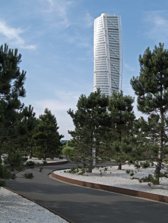 Turning Torso, High-Rise Apartment Tower, Malmo, 2001 - 2005, Exterior From Road by Jonathan Miller Pricing Limited Edition Print image