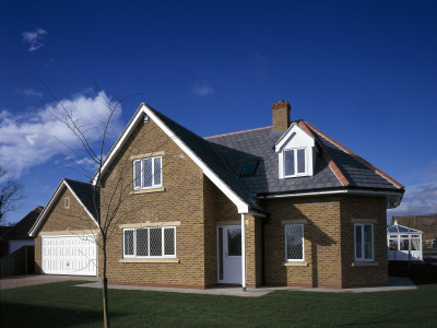 New Housing In Scunthorpe And Hull, Detached House With Garage And Conservatory by Martine Hamilton Knight Pricing Limited Edition Print image