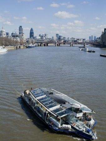 Tourist Boat On The River Thames, London by Natalie Tepper Pricing Limited Edition Print image