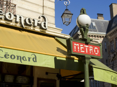 Metro And Cafe, Montmartre, Paris by Natalie Tepper Pricing Limited Edition Print image