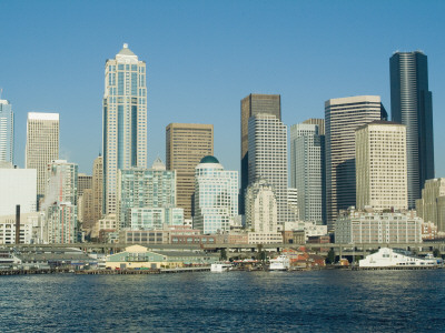 Seattle View (Skyline) From Bainbridge (Island) Ferry, Washington, Usa by Natalie Tepper Pricing Limited Edition Print image