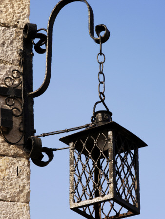 Detail Of A Wrought Iron Lantern At Hvar Castle, Hvar, Dalmatian Coast, Croatia by Olwen Croft Pricing Limited Edition Print image